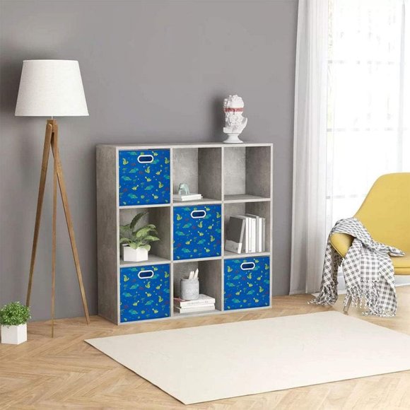 4 Sky-Blue Thick Fabric Drawer Foldable Cubes Organizer with Dual Metal Handles - Picture 7 of 7